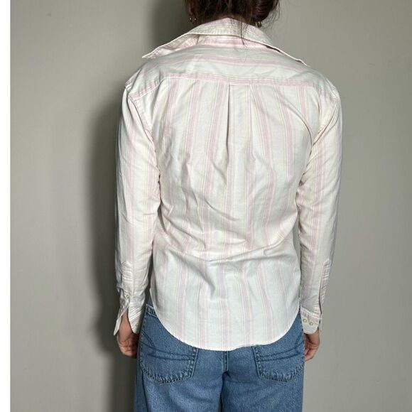Brooks Brothers 100% Cotton White Pink Striped Button Up Longsleeve Sz 2 - Picture 5 of 8